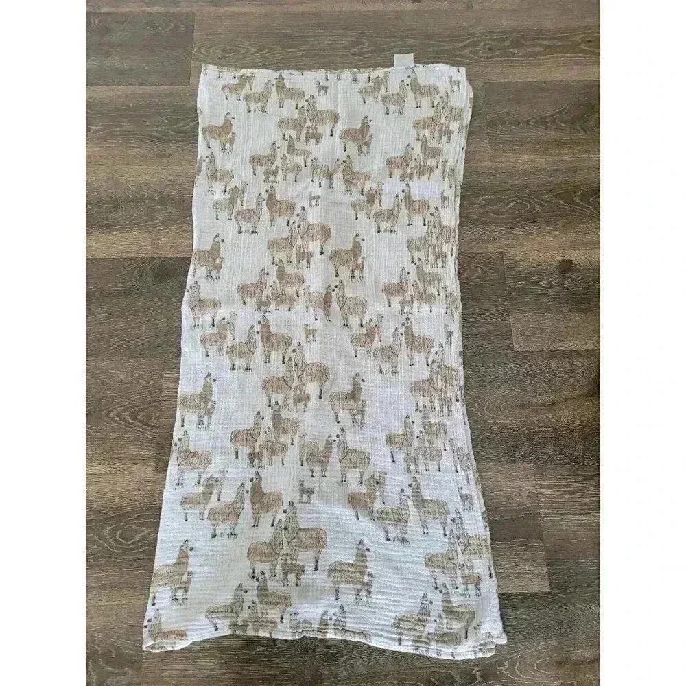 Little Unicorn Llama Alpaca‎ muslin swaddle baby blanket #k5